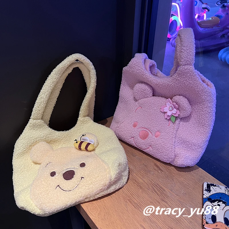 

Disney Winnie Pooh L853 Anime Shoulder Bags Handbag Plush Cartoon Casual Messenger Bag Girl Child Gift