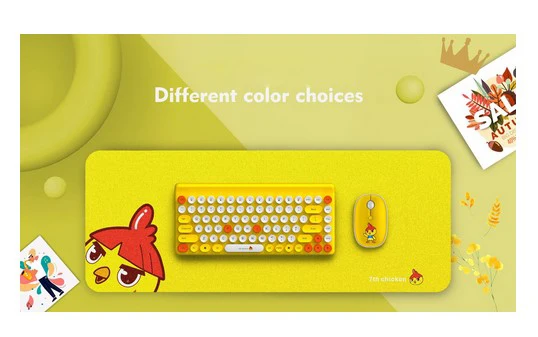 

Color Matching Abs Keycaps 86keys 2.4g Wireless Connection Keyboard And Mouse Set New Year Gift Box 86Keys Punk Keycap