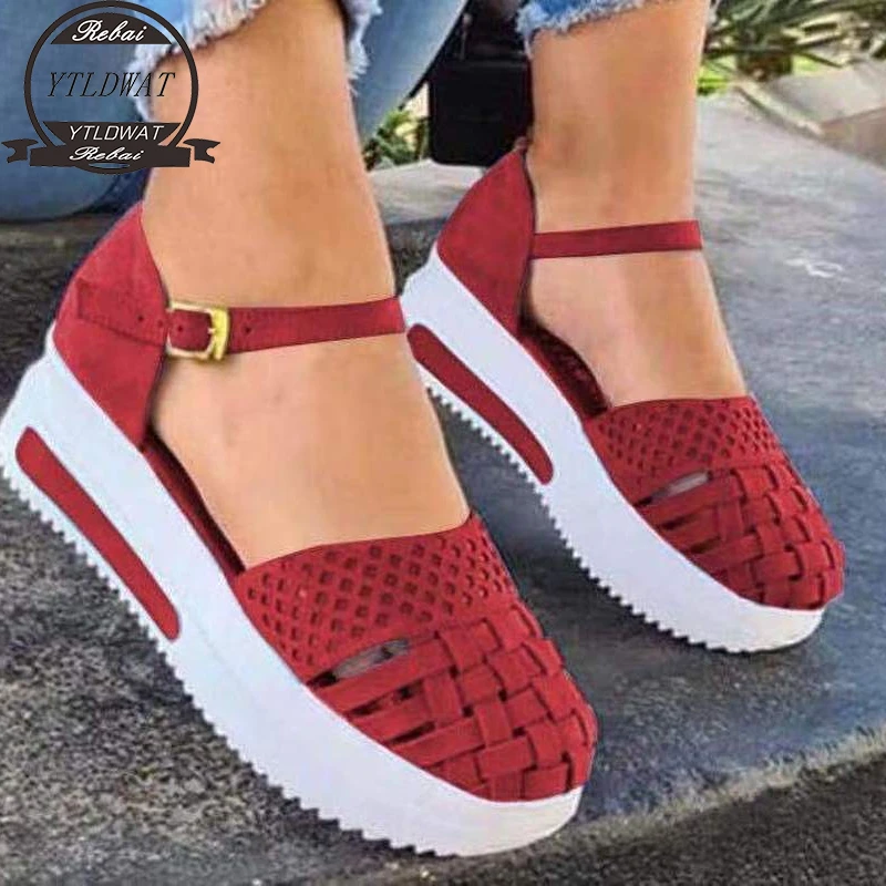 

YTLDWAT Sandals Women's 2022 Black Red Yellow Pink Blue Sandal Platform Fashion ShoesSize36-43
