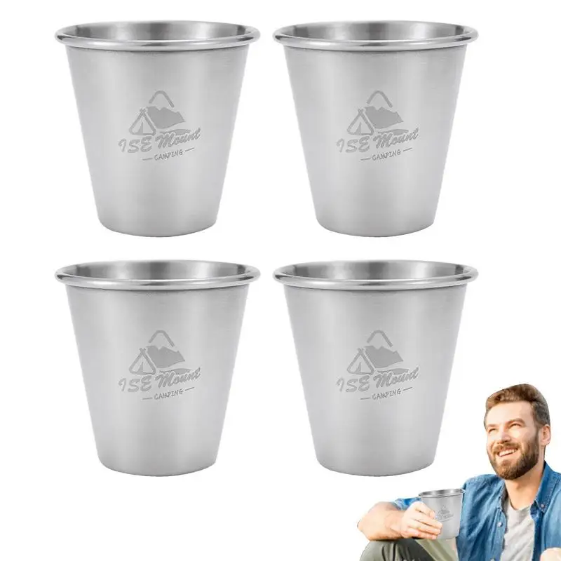 

Stackable Stainless Steel Cups 80ml Stackable Stainless Steel Cups Set Of 4 Water Cups For Camping Outdoors Pool Beer