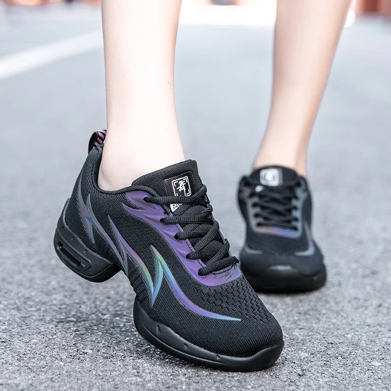 Sneakers Dance Shoes For Women Flying Woven Mesh Comfortable Modern Jazz Dancing Shoes 35-41 Girls Ladies Outdoor Sports Shoes
