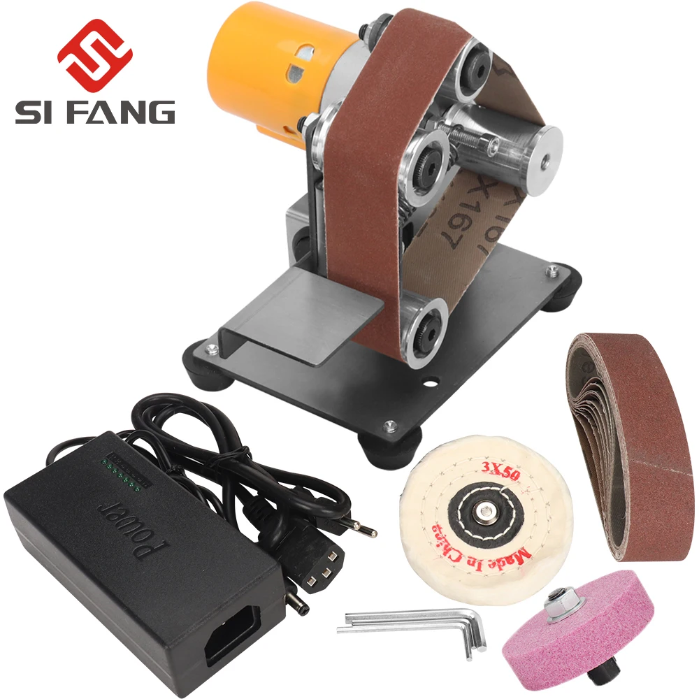 Mini Electric Belt Sander DIY Polishing Grinding Machine Multifunctional Grinder Cutter Edges Sharpener 10PCS Belt 110/220V