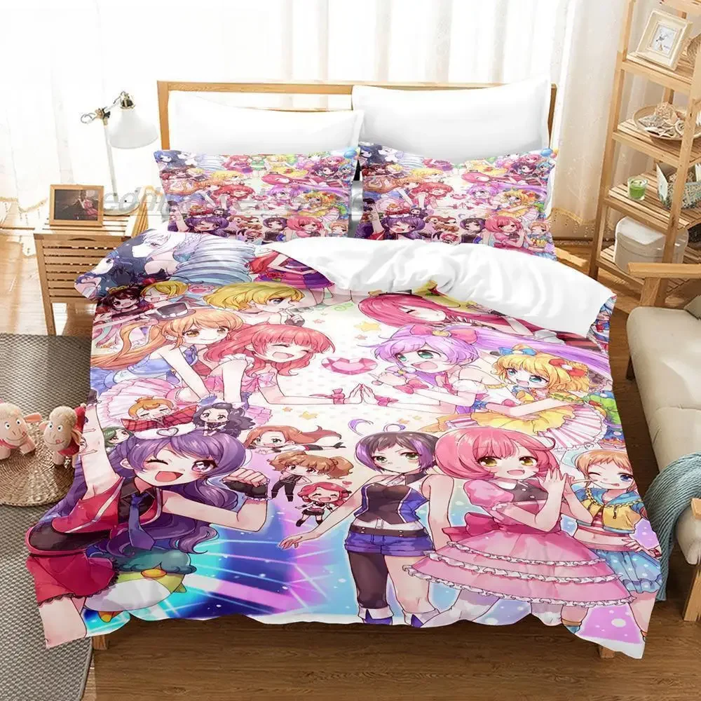 Комплект постельного белья 3D Kawaii Girls Idol Time Pripara односпальный двухспальный