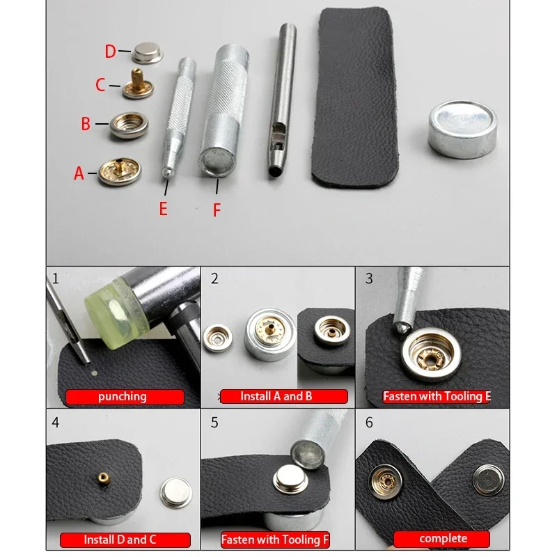 Штампы для кнопок ручной работы латунного комплекта застежек сверхмощная