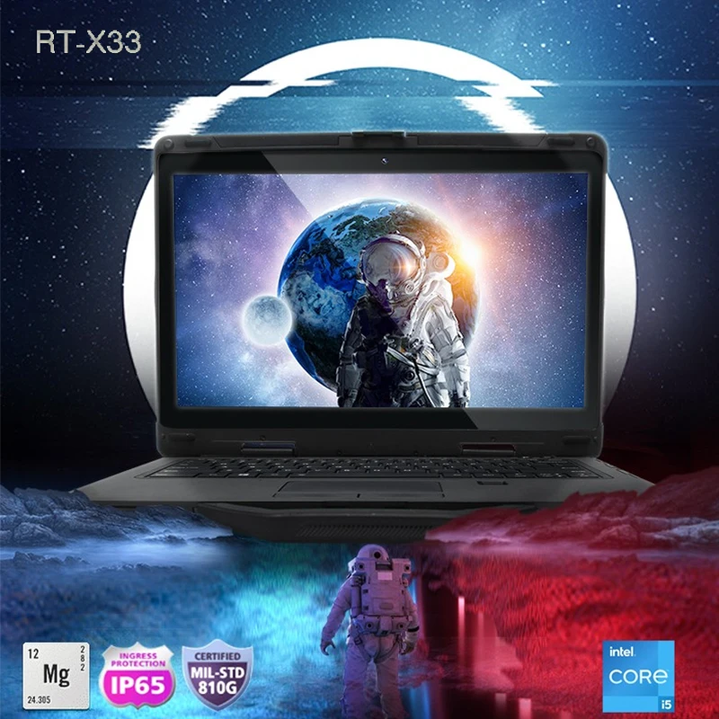 

13.3 inch Windows10 Lightweight Notebook Computer Alloy Build Industrial Protection RJ45 Interface RS232 interface