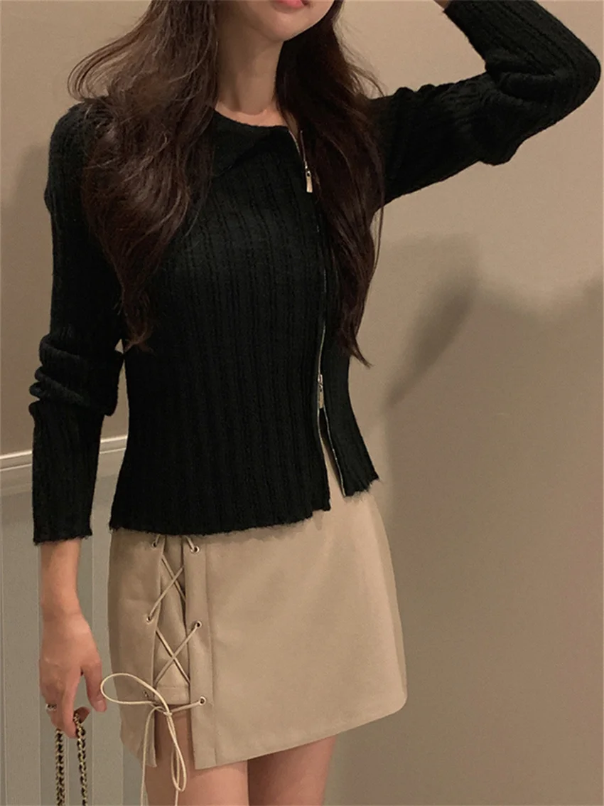 Женский трикотажный кардиган PLAMTEE розовый облегающий свитер в офисном стиле