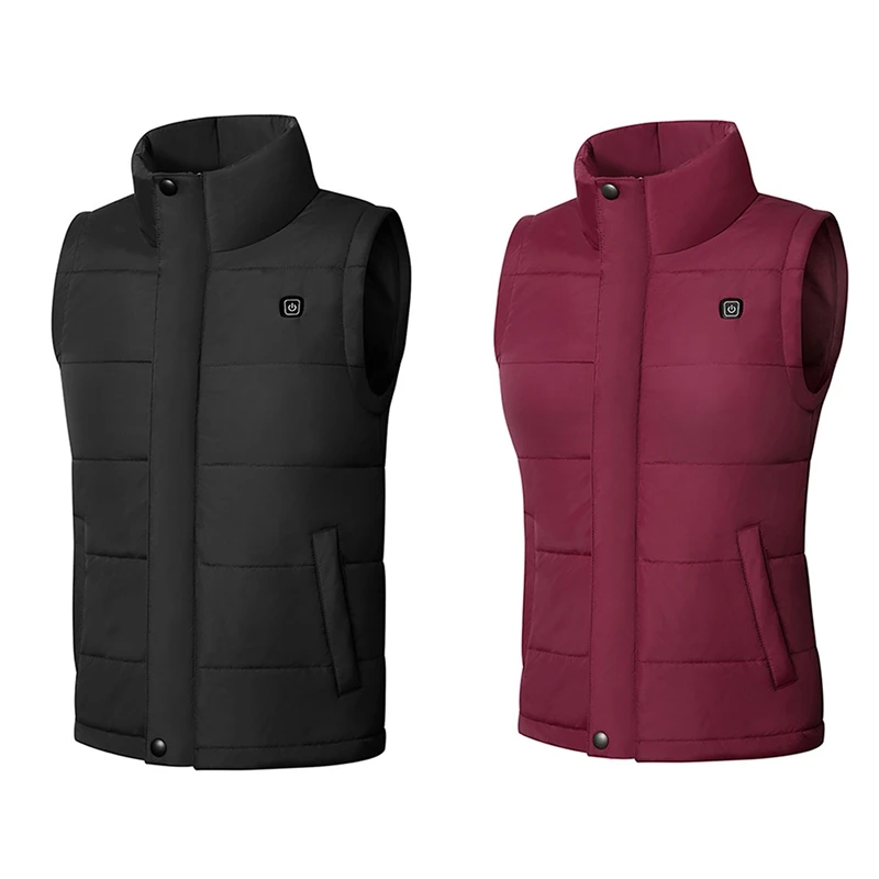 

3 Gears Adjustable Winter Smart Heated Cotton Vest USB 5 Heating Areas Thermal Jacket Warm Vest Clothes