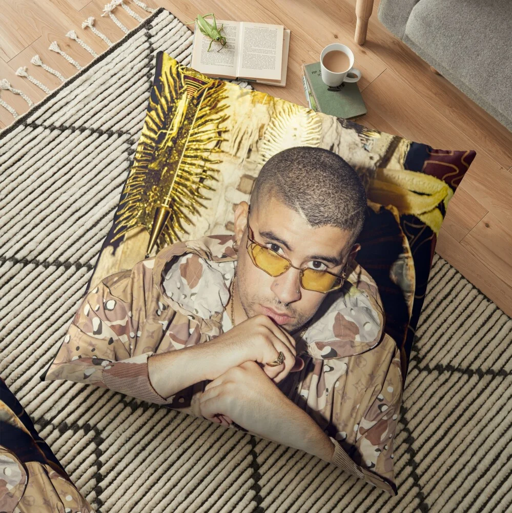 

Bad Bunny Merch & Fan Art & Merch Decoration Pillow Case Sofa Waist Throw Cushion Cover Home Decor