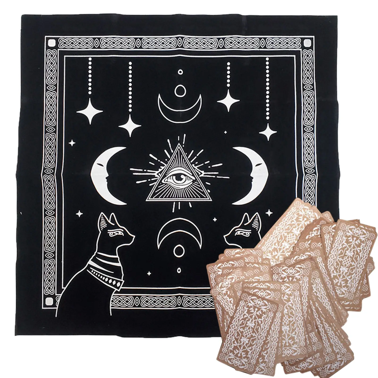 

Скатерть для карт Tarot, настольные игры с изображением предсказаний и судьбы, товары для семейных игральных карт 49x49 см
