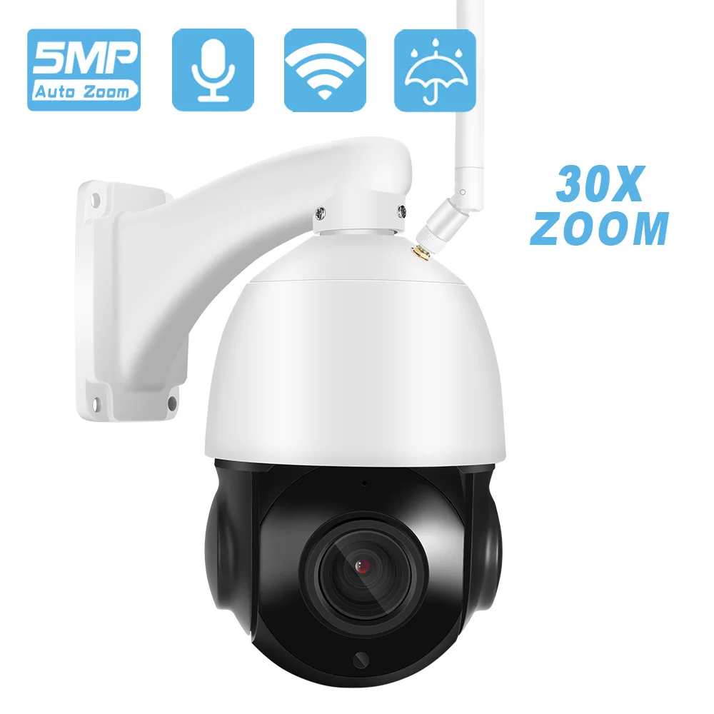 

5mp ultra hd 30x zoom ptz wifi camera ip ai detection humanoid video surveillance camera night vision infrared cloud storage