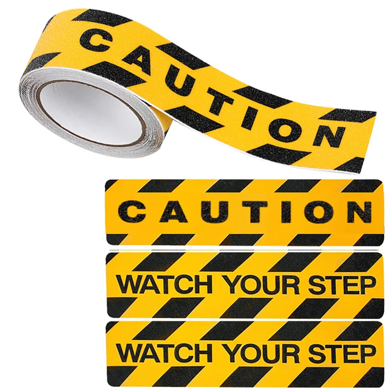 

1 Roll Watch Your Step Floor Decals Stickers Caution Sign Sticker Floor Tape Waterproof Wear-resistant Sticker