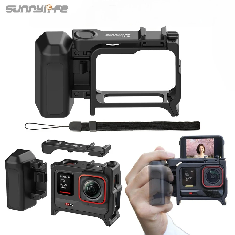 Фото Ручка-держатель Sunnylife Street Grip 2-в-1, съемная, для Insta360 Ace Pro 2/1, для уличной съемки, с креплением Cold Shoe №1