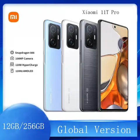 Смартфон Xiaomi 11 T Pro, 12 Гб/256 ГБ, тройная камера 6,67 МП, 120 дюйма, AMOLED, Вт, HyperCharge