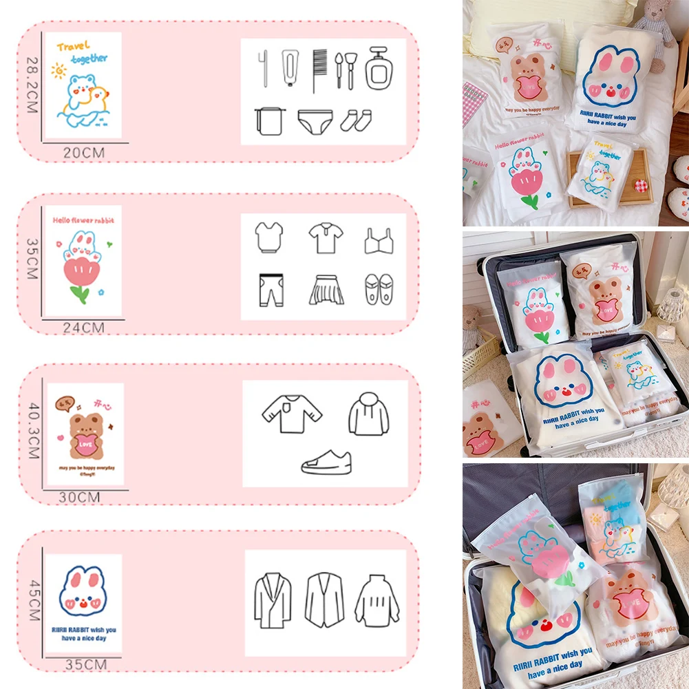 Transparent Travel Storage Bags Zipper Organizer For Underwear Socks Shoes Storage Bag Housekeeping Clothes Packing Zipper Bag