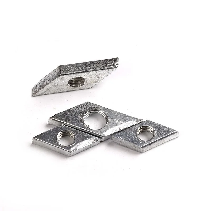 

50PCS/LOT Carbon Steel Rhombus Nut Square Nuts M4 M5 M6 M8 For GB Aluminum Profile 3030 4040 Series