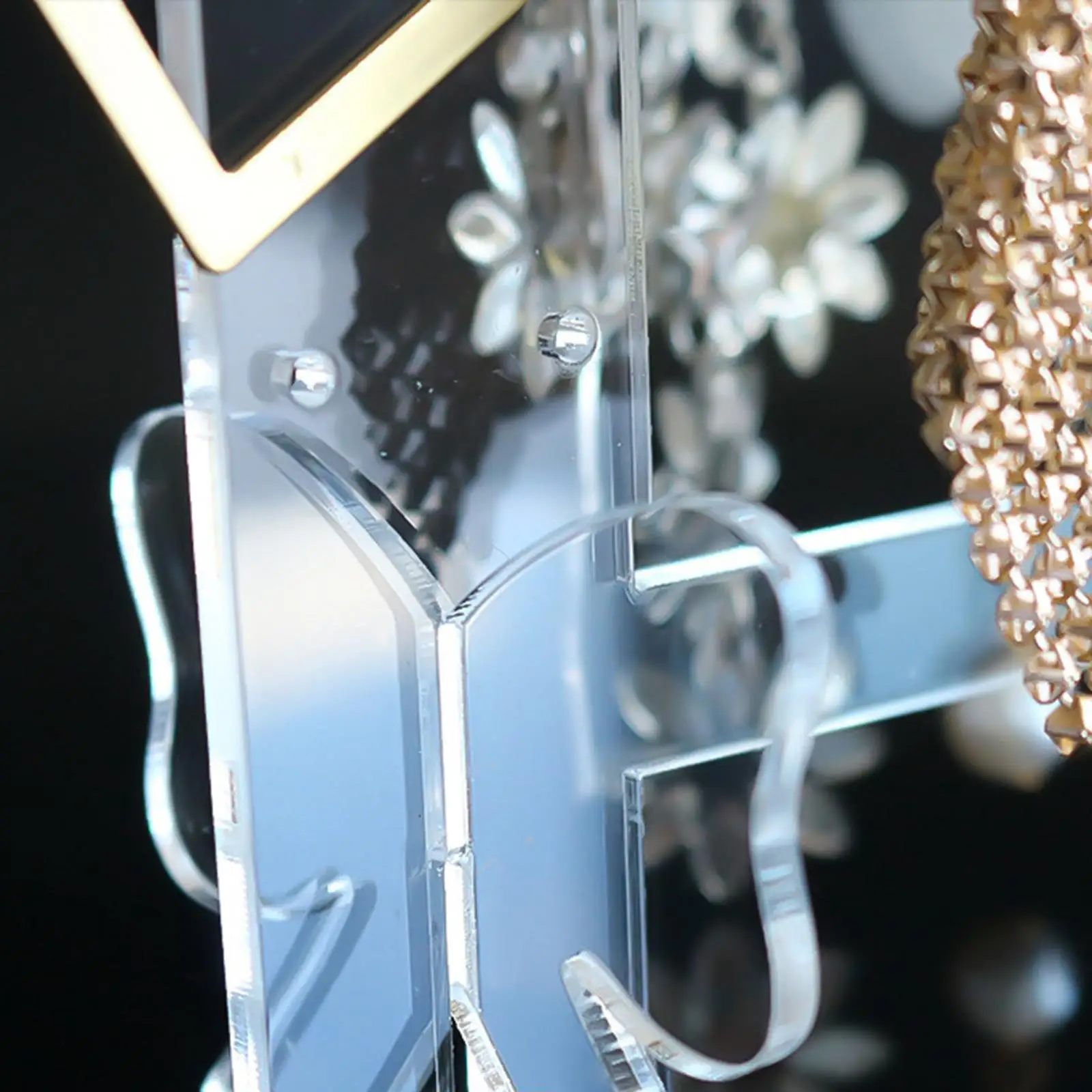 

Earring Holder Stand 6 Mini Hangers Storage Organizer Earring Hanger Rack for Dresser Necklace Jewelry Shelf Shop Window Show