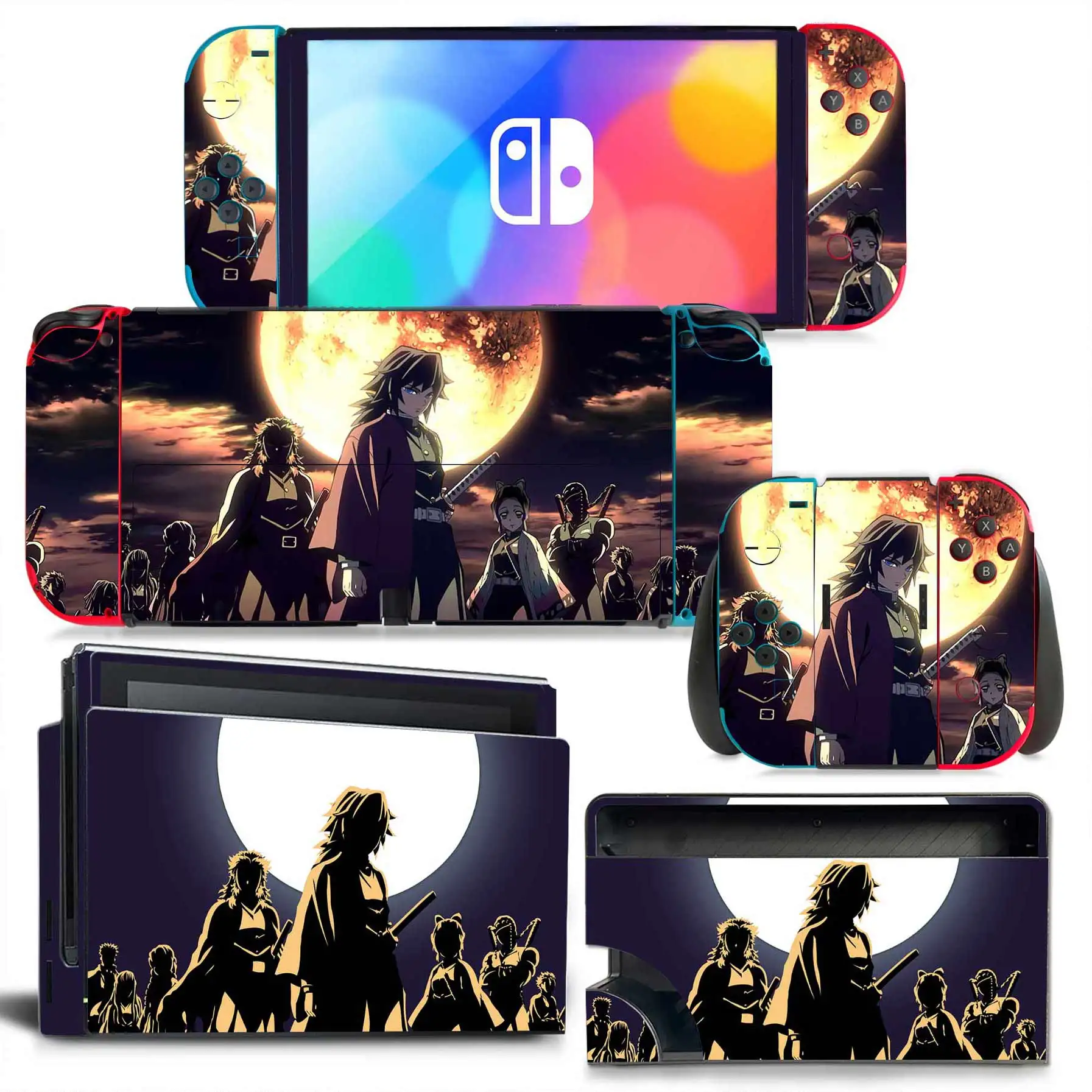 Demon 1676 Switch Oled Skin Sticker Decal Cover for Switch Oled Console Skin Dock Joy Con Wrap Full Wrap Decal NS OLED Vinyl
