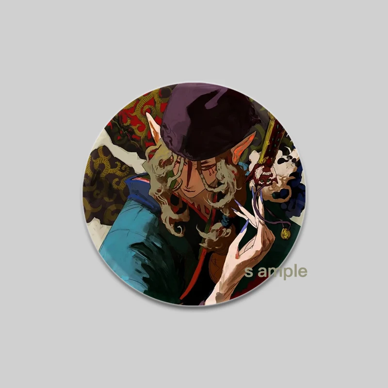 

Круглые аниме булавки Mononoke из пластика