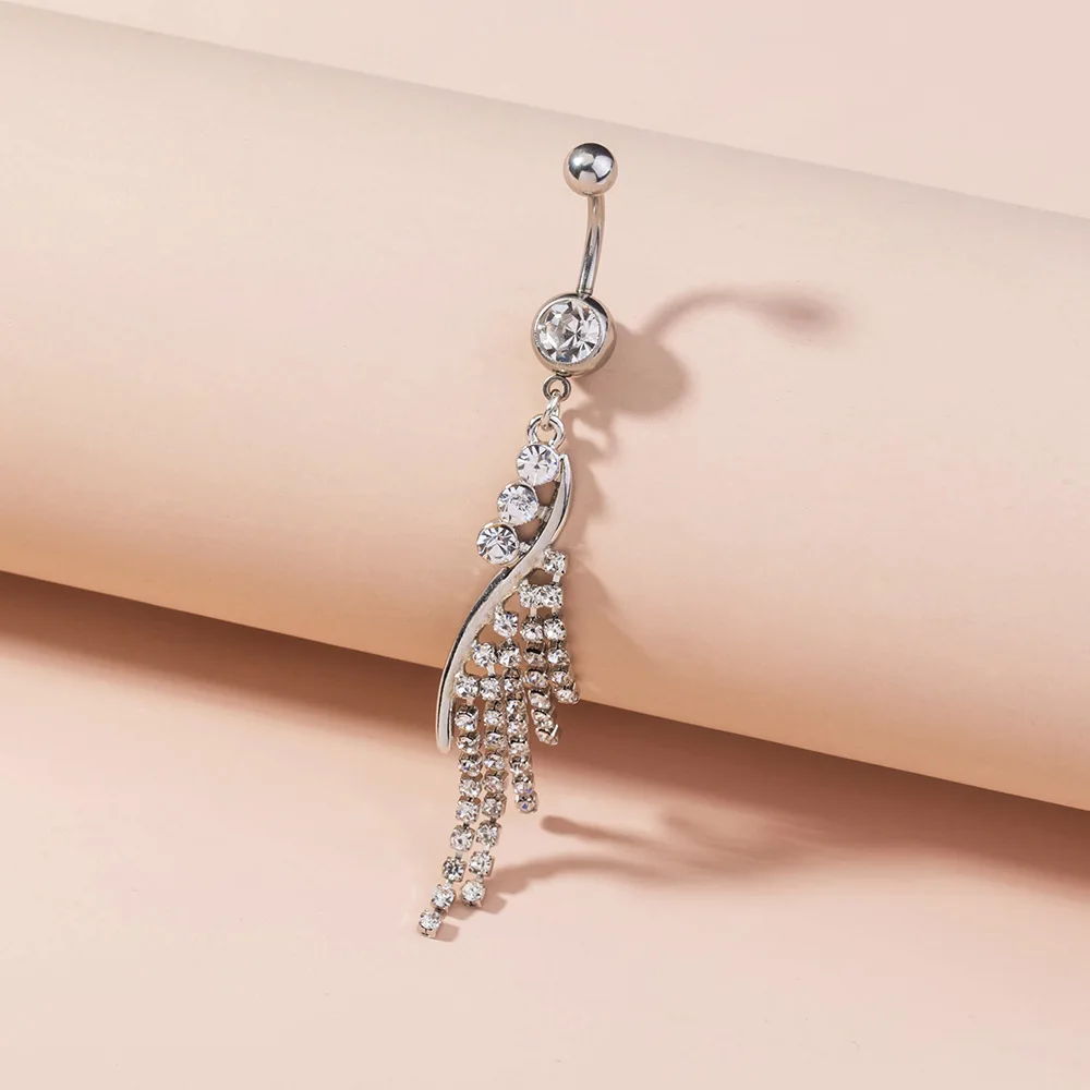 

MOONCORE Sexy Navel Earring Body Decoration Women Piercing Jewelry Stainless Steel Tassel Belly Button Rings Women's Accessories