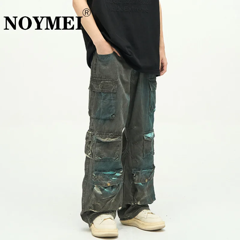 

NOYMEI High Street Waste Earth Style Multi Pocket Functional Jeans Male Niche Cargo Pants Fashion Autumn Men Trousers WA2142