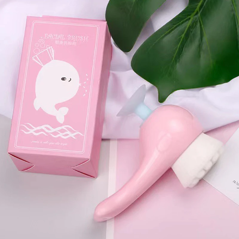 Силиконовая Очищающая щетка для лица в форме Кита глубокого отшелушивания пор