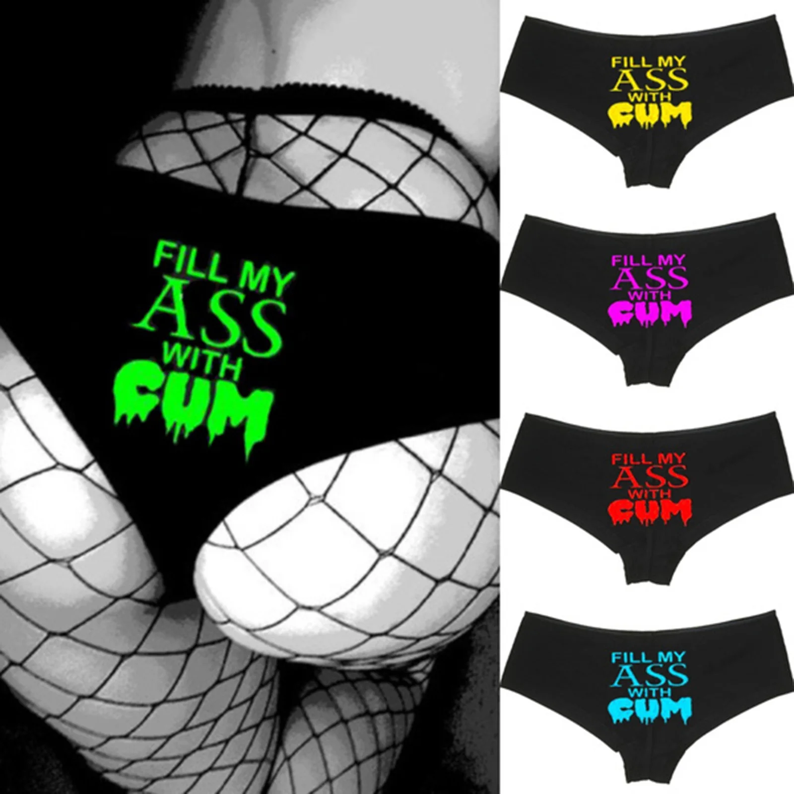 Panty Women Briefs Funny Print Sexy Sport Panties Cotton Seamless Underwear Low Rise Fitness Lingerie