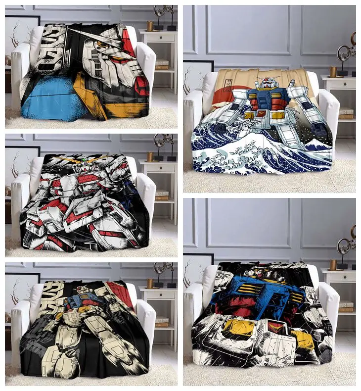 

Gundam Blanket for Bedroom Sofa Blanket Star Pattern Blanket Flannel Blanket Color Home Decor