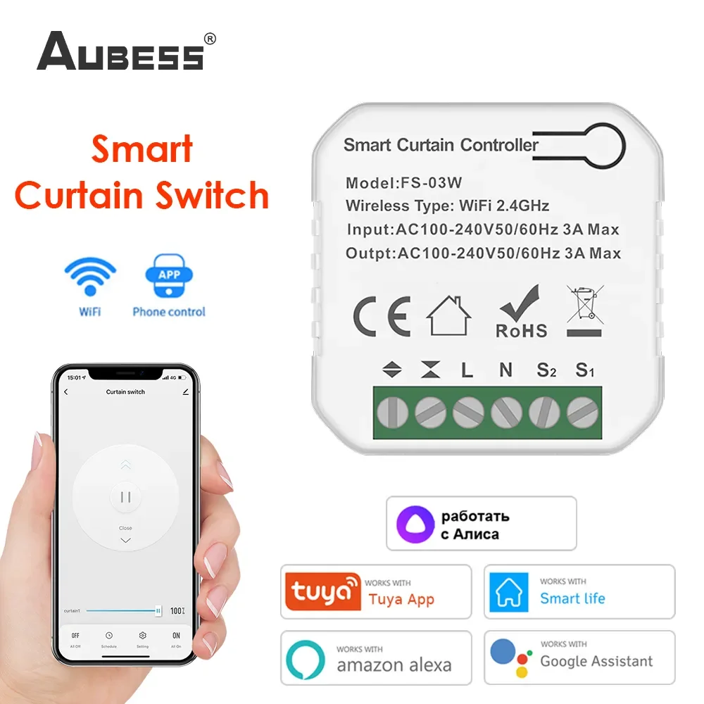 

Занавески Life с Wi-Fi, занавески с дистанционным роликовым затвором, двери с вращающимся затвором, работают с google Home Alexa