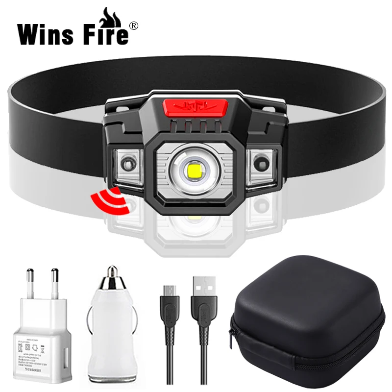

Sensor strong light LED headlight compact and lightweight rechargeable high beam headlight waterproof night fishing outdoor