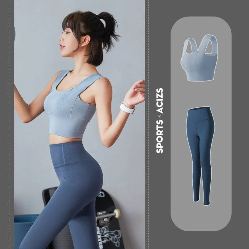 

Спортивный костюм с бюстгальтером и брюками, одежда для активного отдыха, спортивный бюстгальтер с красивой спинкой для женщин, тонкий бюстгальтер, тонкие штаны для йоги с высокой талией, спортивный костюм