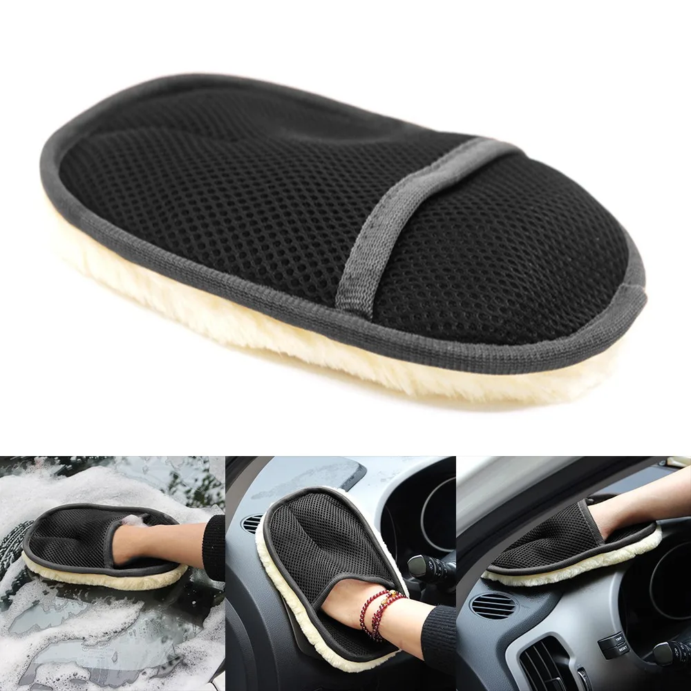 

1pcs Car Cleaning Brush Cleaner Wool Soft Car Washing Gloves Cleaning Brush Motorcycle Washer Care Automotive Car Styling17*23cm