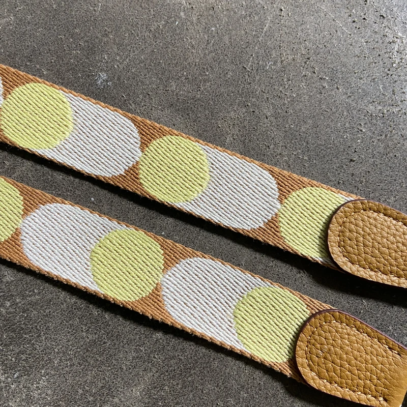 Evelyn Bag Belt Customization/Cowhide Material Bag Belt Shoulder/One-inch Wide Polka-dot Pattern Shoulder Strap