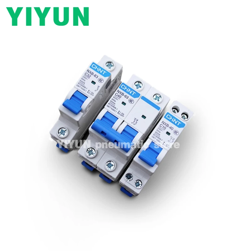 CHINT NXB-63 1P 2P 3P 4P C1 2 3 4 6 10 16 20 25 32 40 50 63 Circuit Breaker DIN Rail Mounting Miniature Household Air Switch