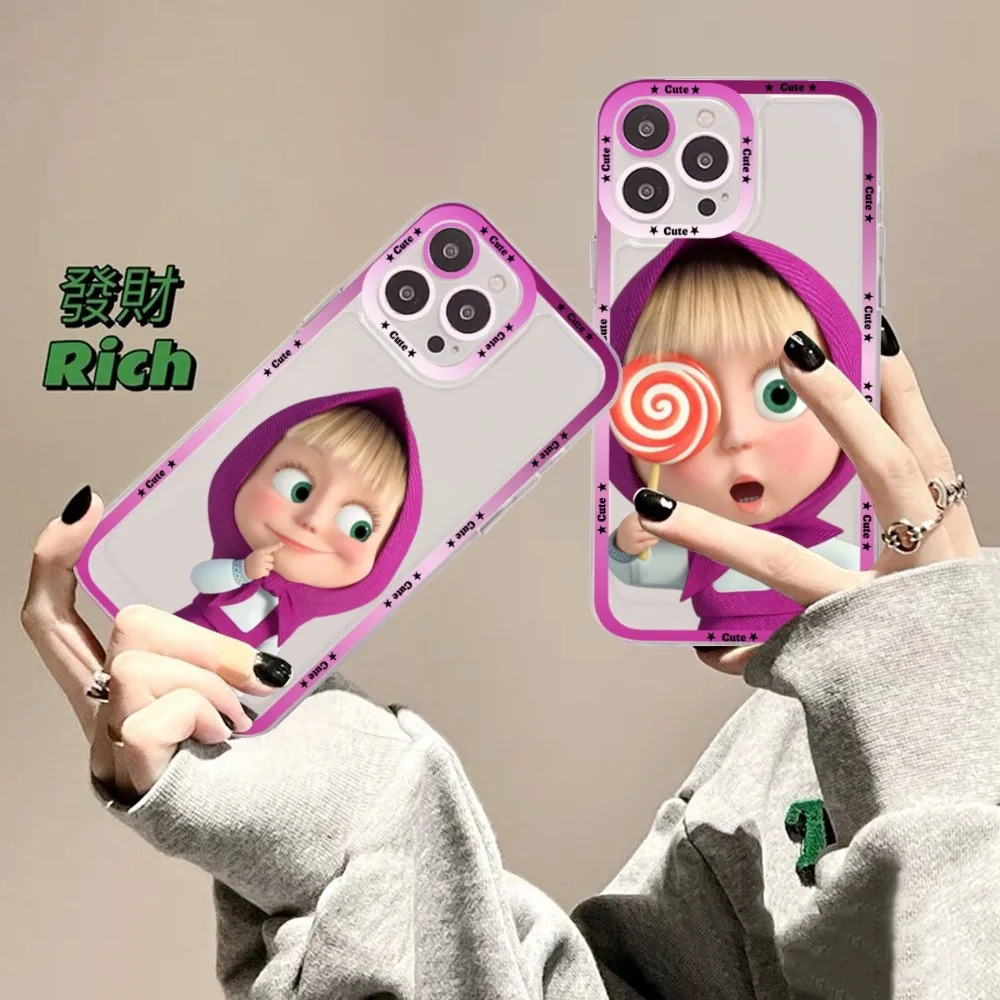 Чехол для телефона с рисунком M-Masha And The B-Bears Redmi 7 8 9 A Note 5 10 11 Pro Max 4G 5G Funfas