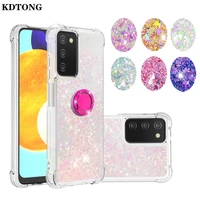 cute quicksand glitter case for galaxy a03s a02s a01 core a02 a21s a21 a41 a11 a71 a51 shockproof phone cover with ring holder