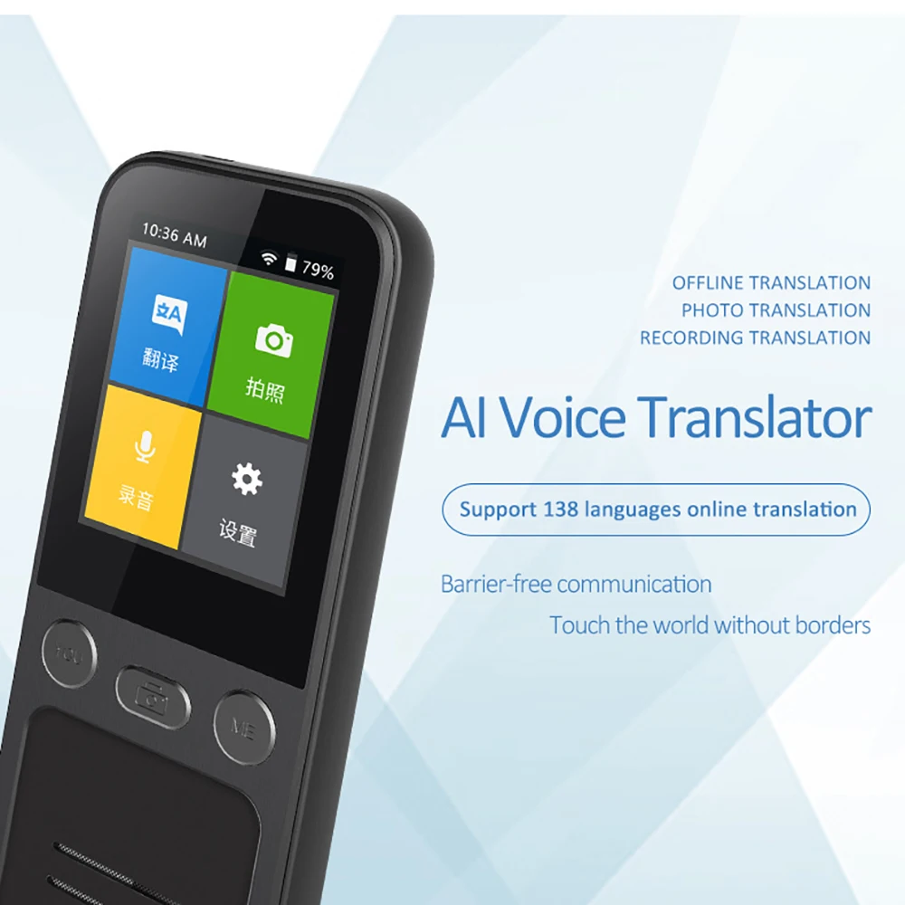 

T16 Instant Voice Photo Scanning Translator Smart WiFi Support 138 Languages Translation Support Offline Smart Camera Translator