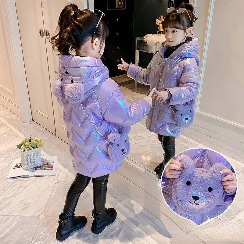 

Winter Jacket Kids Girl Warm Down Cotton Coat New Foreign Style Children's Clothing Thickened Parkas 9 10 11 12 13 14 Years Old