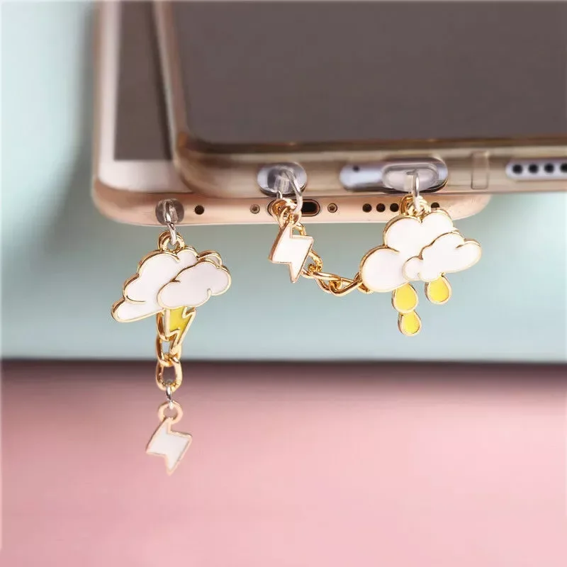 

Clouds Anti Dust Plug Cute Charging Port Dust Plug Charm Kawaii Dust Protection Earphone Jack Plugs For iPhone Phone Accessories