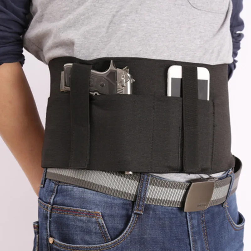 Adjustable Tactical Elastic Band Belly Belt Band Concealed Carry Universal Magazine Gun Holster