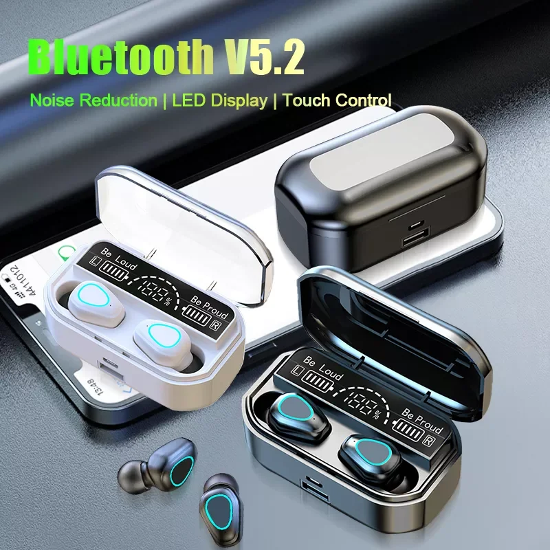 

2022 New TWS Bluetooth 5.2 Earphones Wireless Headphone 9D Stereo Sports Waterproof Earbuds Headsets With 3500mAh Charging Box
