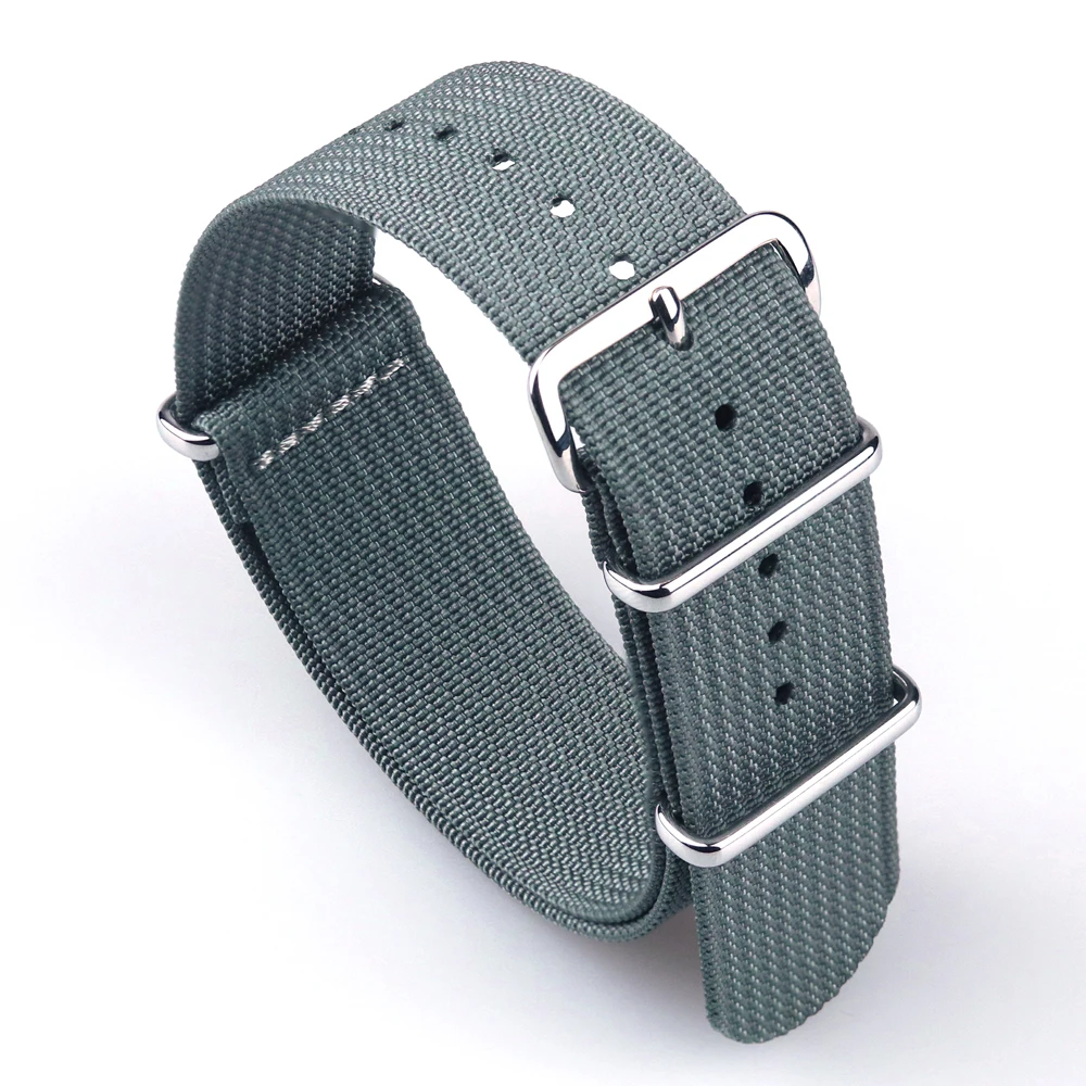 New Ribbed Watch Strap 18mm 20mm 22mm Nylon Watch Straps Braid Ballistic Fabric Watchband Accessories for Military Watch Band