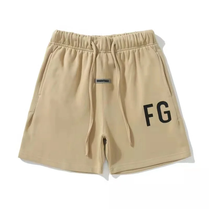 KANYE WEST primavera e verão nova marca de moda rua ESSENTIALS 1:1 FG impressão letras shorts cintura elástica masculina calças femininas soltas