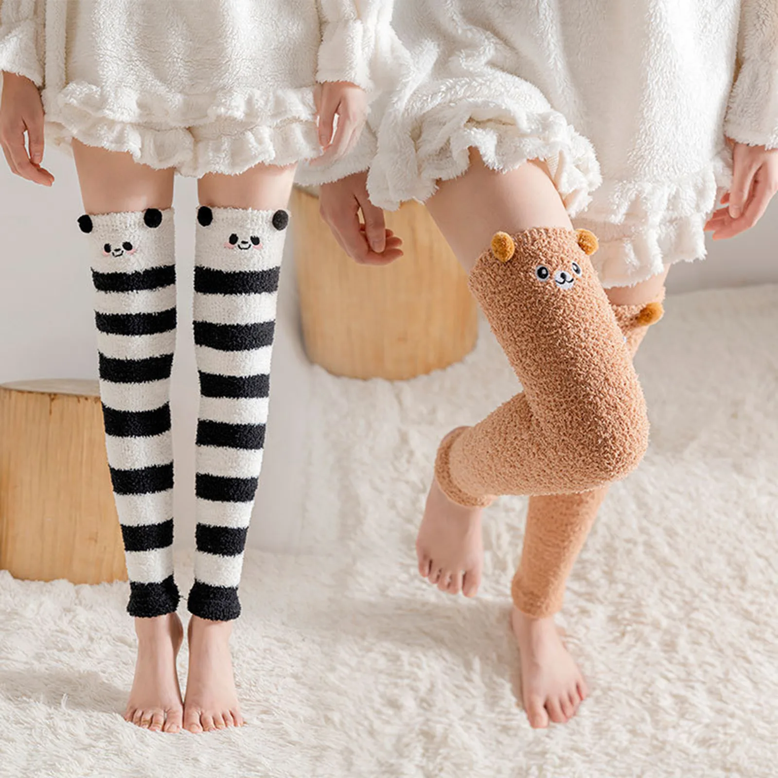 

2022 New Winter Over Knee Long Knit Cover Crochet Women Leg Warmers Legging Warm Striped Christmas Pierna Mujer Thigh Legwarmers