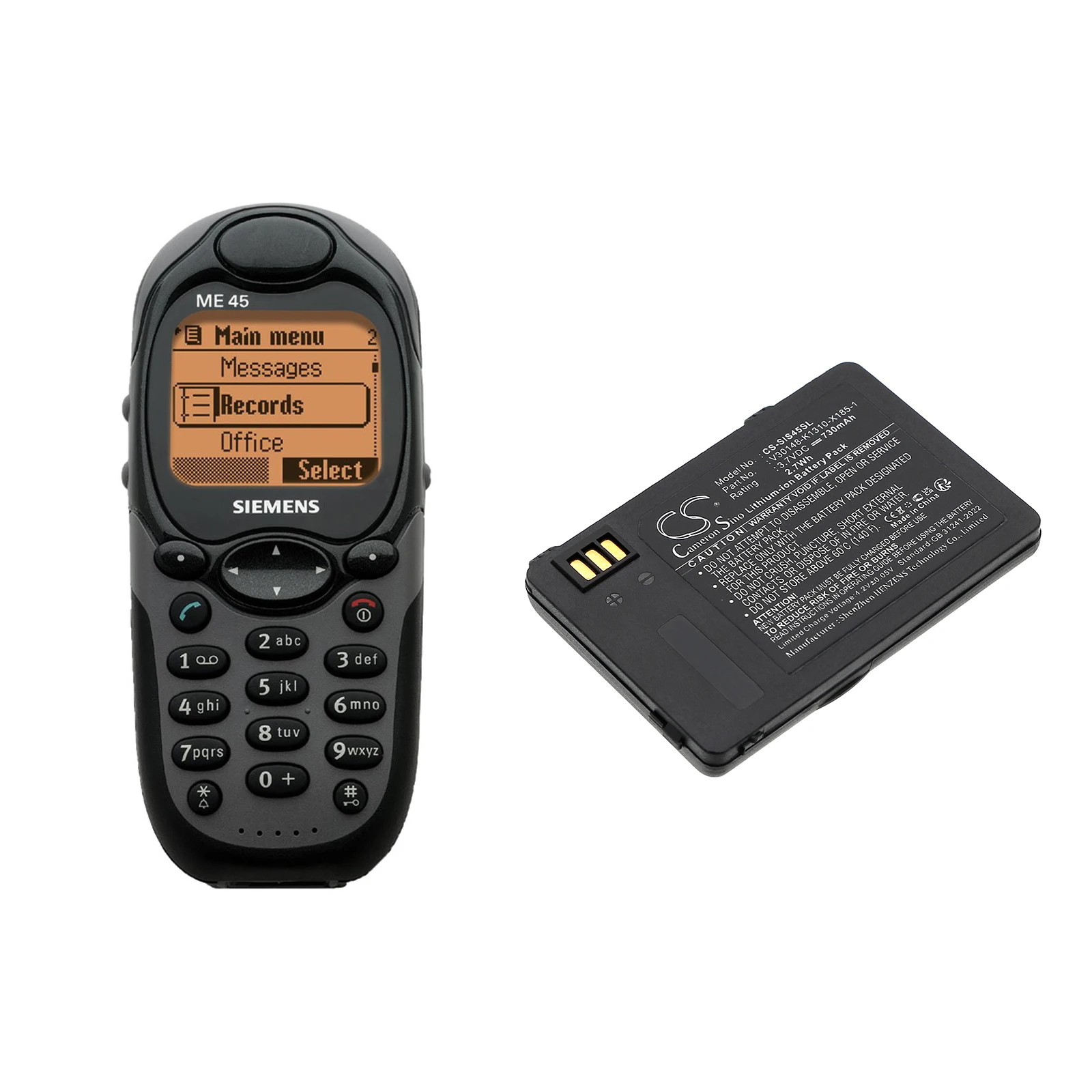 Фото Сменная батарея 3.7V 730mAh для мобильных телефонов и смартфонов V30148-K1310-X185-1 V30148-K1310-X183 для Siemens S45 S45i ME45 6618 3618 M45 №1