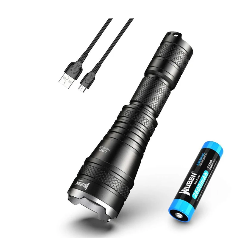 

WUBEN L60 Rechargeable High-Powerful Tactical Flashlight 1200LM Zoomable 5 Lighting Modes With Battery Troch Light Self-defense