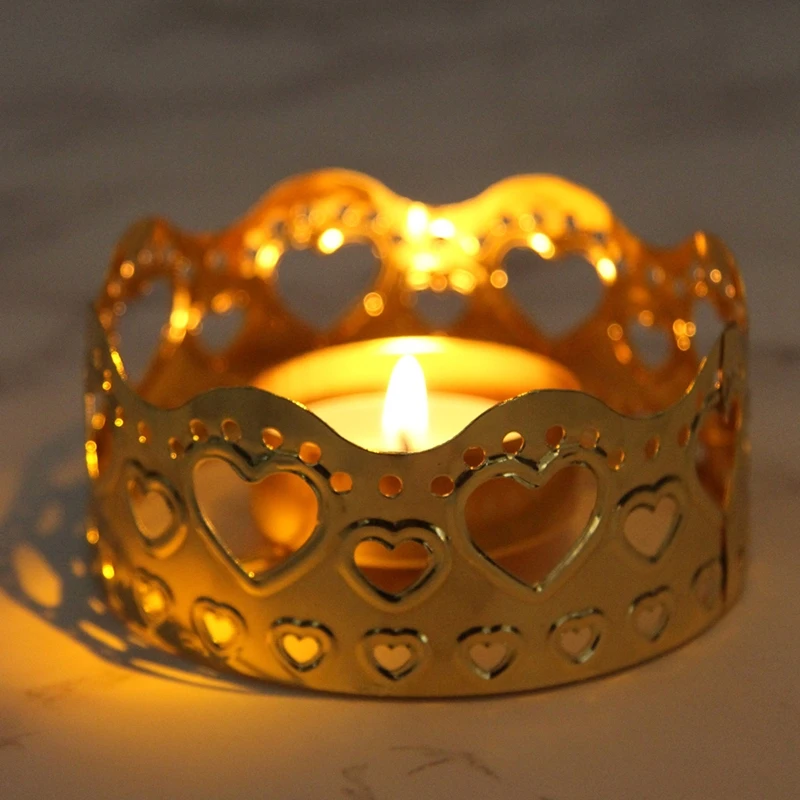 Wrought Iron Lace Candle Stand For Home Living Room Wedding Party Decoration P15f