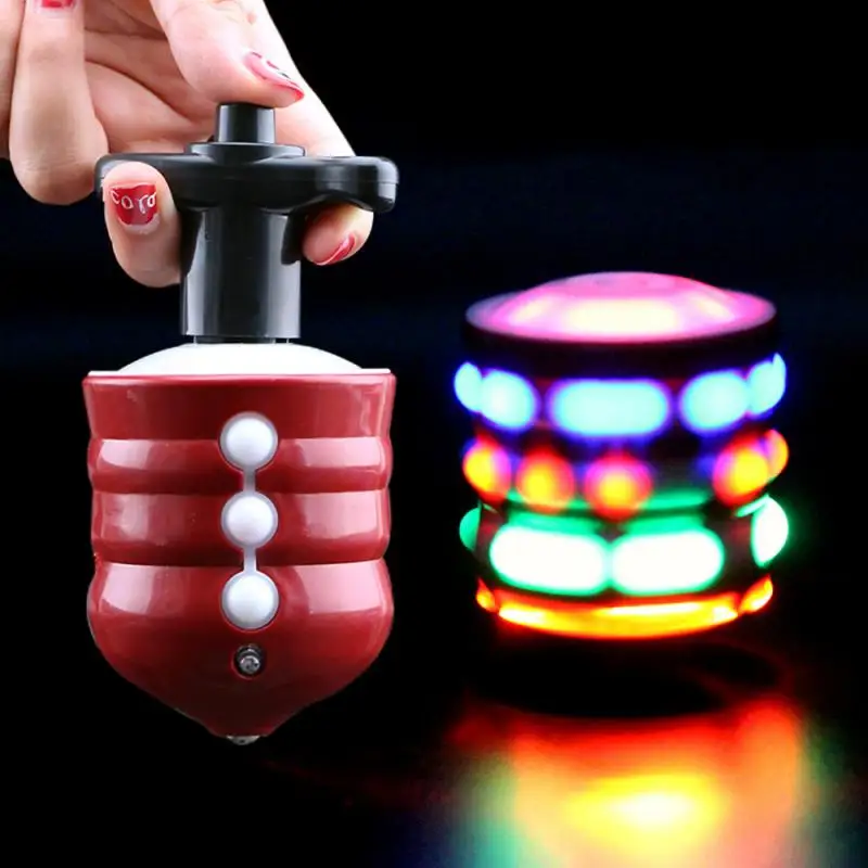 Giroscopio de madera con luz LED para niños, giroscopio de música láser con Flash colorido, luminoso, juguetes clásicos para niños, regalo de Navidad