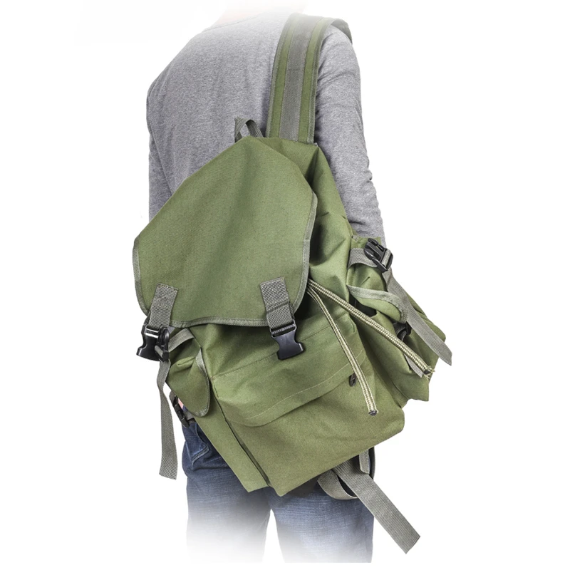 

70 Liters Large Capacity Multifunctional Army Green Canvas Carp Fishing Bag Durable And Wear Resistant Fishing Tackle Backpack