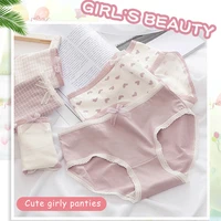 wontive cute cotton panties with bow line for women sexy japanese panties boyshorts briefs lace underwear boy shortys girls pink