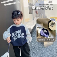 baby single layer fleece lined warm hoodie 2022 new winter clothes boys thickened letter jacket kids pullover